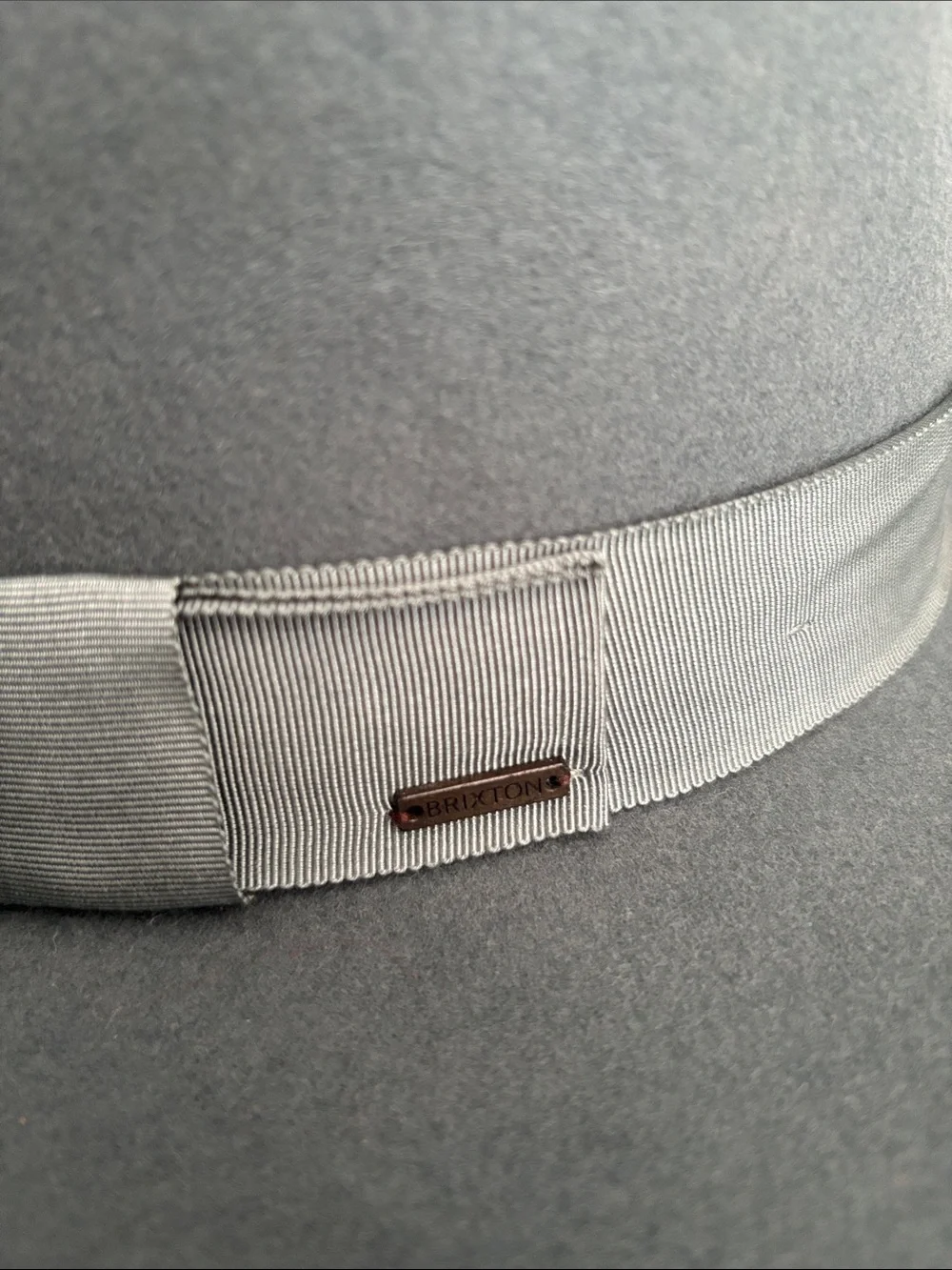 Brixton Grey Felt Fedora with Grosgrain Band